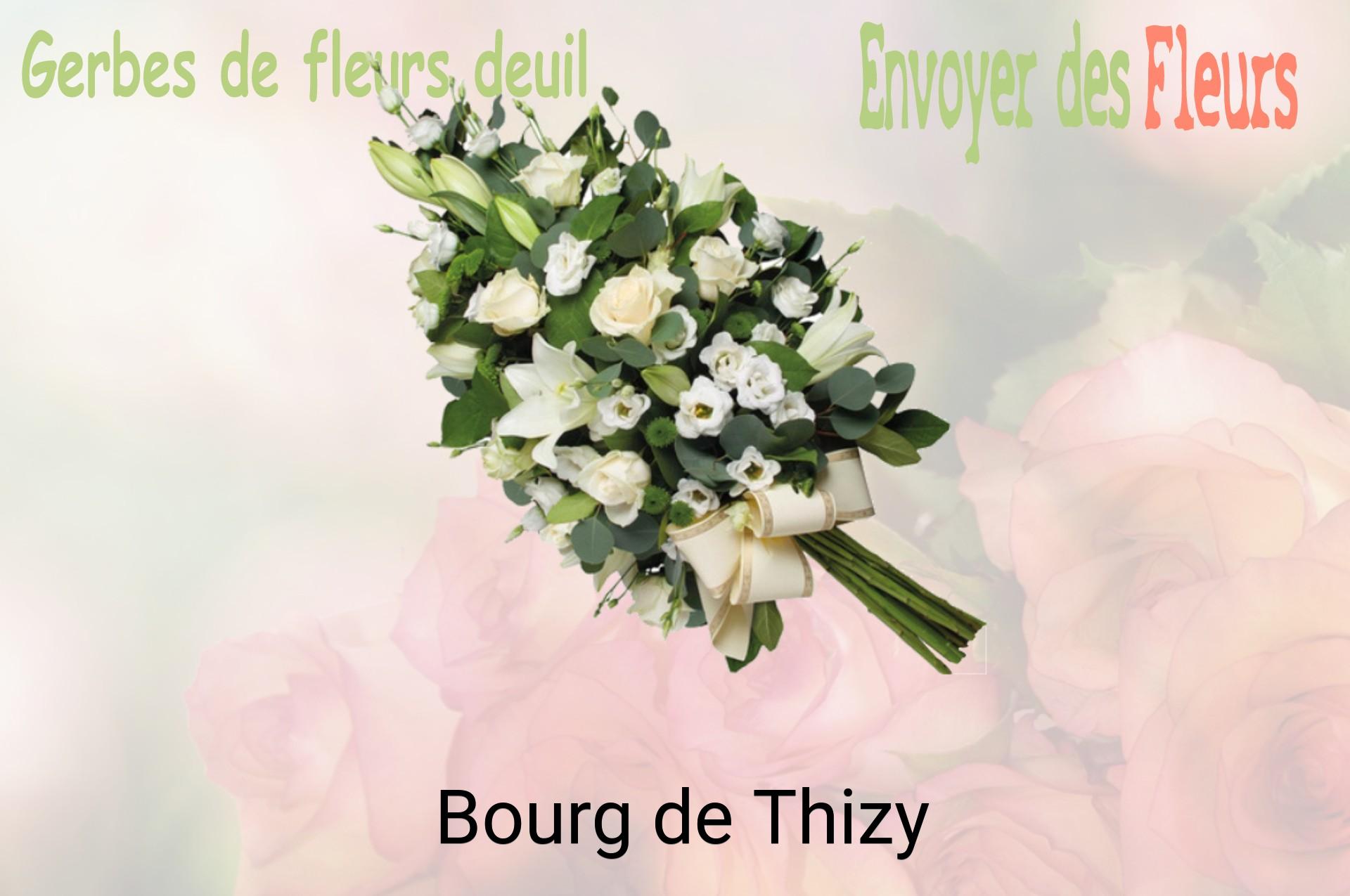 Gerbe de fleurs de deuil livrée à Bourg-de-Thizy